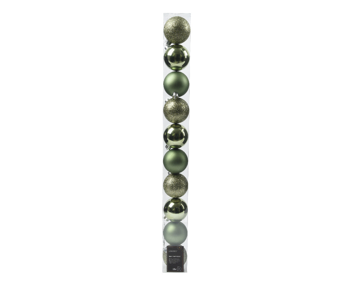 Set palline di natale 10 pezzi diametro 6cm colore verde Kaemingk Set palline di natale 10 pezzi diametro 6cm colore verde Kaemingk